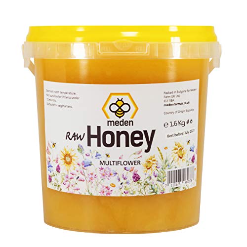 Meden Pure Raw Honey UK – Wildblumen – ungeheizt, nicht pasteurisierter natürlicher Honig (1,6 kg) von Meden