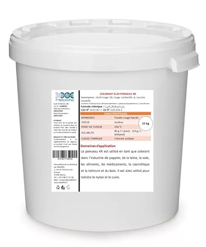 10 kg COLORANT E124 PONCEAU 4R: Red Acid 18, Cochineal Red A, Coccine new von Medilife