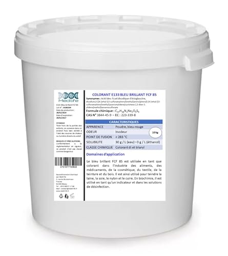 10 kg FARBE E133 GLÄNZENBLAU FCF 85: Blausäure 9 Dinatriumsalz von Medilife