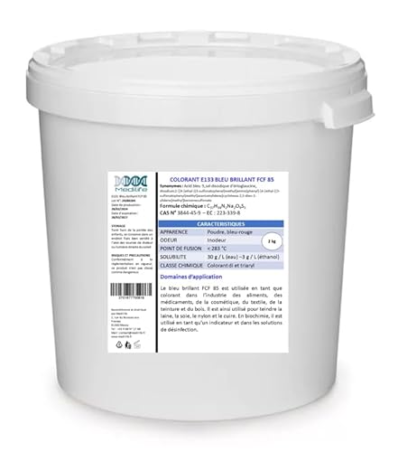 2 kg FARBE E133 GLÄNZENBLAU FCF 85: Blausäure 9,Erioglaucin Dinatriumsalz von Medilife