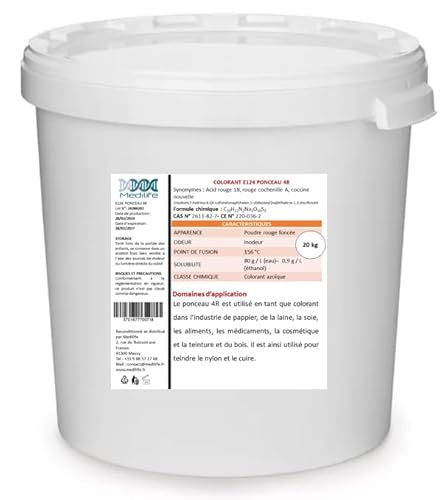 20 kg COLORANT E124 PONCEAU 4R: Red Acid 18, Cochineal Red A, Coccine new von Medilife