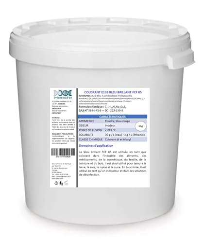 3 kg FARBE E133 GLÄNZENBLAU FCF 85: Blausäure 9,Erioglaucin Dinatriumsalz von Medilife