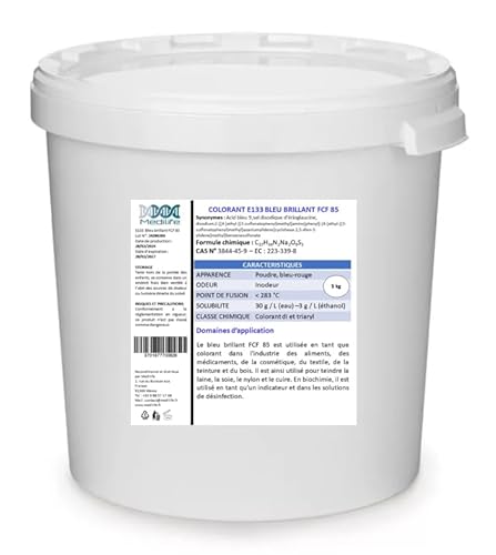 5 kg FARBE E133 GLÄNZENBLAU FCF 85: Blausäure 9,Erioglaucin Dinatriumsalz von Medilife