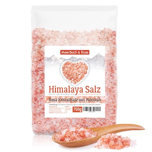 Himalaya Salz, rosa Kristallsalz, 750g grobes Salz für die Salzmühle, Pink Salt, Badesalz, Salz aus Punjab Pakistan, 2-4mm Körnung von MeerBach & Rose