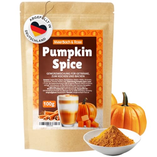 Pumpkin Spice 100g, Kürbis Gewürzzubereitung für Pumpkin Spice Latte, Kürbiskuchen, Kürbisbrot, Porridge, Pancakes, vegan, glutenfrei von MeerBach & Rose