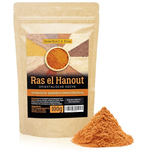 Ras el Hanout, orientalische Gewürzmischung, 100g gemahlenes Raz el Hanut Gewürz, marokkanisch arabische Gewürzmischung für Tajine, Couscous und mehr von MeerBach & Rose