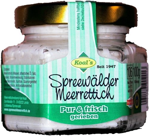 Spreewaldmeerrettich Koals Spreewälder Meerrettich Pur und frisch 100g von Meerrettichreiberei Koal