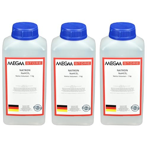 Megaa store Natron Pulver Baking Soda | 1kg bis 25kg | Hochreine Lebensmittelqualität Backpulver Backen und Kochen Putzmittel NaHCO3 von Megaa store