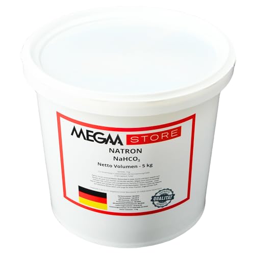 Megaa store Natron Pulver Baking Soda | 1kg bis 25kg | Hochreine Lebensmittelqualität Backpulver Backen und Kochen Putzmittel NaHCO3 von Megaa store