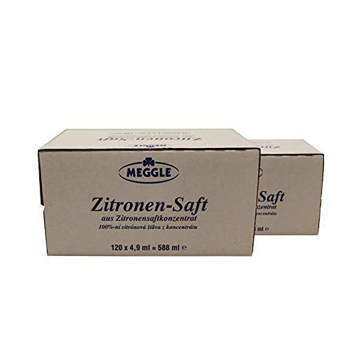 Meggle Zitronen-Saft 120 x 4,9 ml, 2er Pack von Meggle