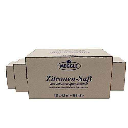 Meggle Zitronen-Saft 120 x 4,9 ml, 4er Pack von Meggle