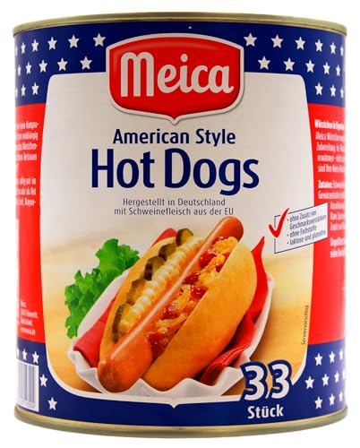Meica American Style Hot Dogs Würstchen, 4er Pack (4 x 1650g) von Meica