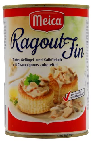 Meica Ragout Fin zartes Geflügel- und Kalbfleisch mit Champignons zubereitet, 6er Pack (6 x 400g) von Meica