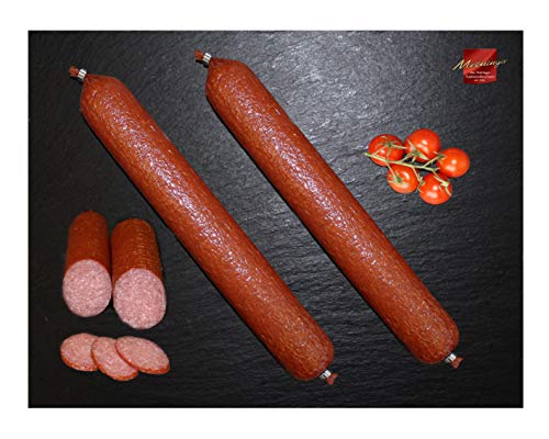 Salami mit Steinpilz-Note I Wurstspezialität aus Meiningen I 2x 400g Salami von Meininger Die Thüringer Traditionsfleischerei