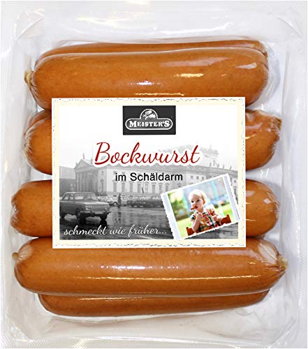 Delikatess Schäldarm Bockwurst frisch, zart & knackig | Würstchen geräuchert | Ideal für Curry-Wurst Premium-Qualität 8 x 100g von MEISTER'S