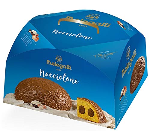 Melegatti Torta Nocciolone mit Haselnusscreme bedeckt mit weißer Schokolade und Milchschokolade mit gehackten Haselnüssen 750g von Melegatti