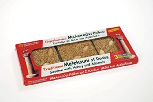 Melekouni Set Honig-Sesam-Snack Riegel mit Orange & Mandeln 3 x 30 g von Melissokomiki Dodekanese