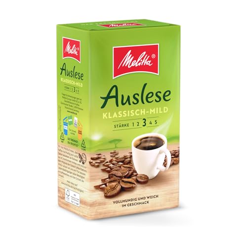 Melitta Auslese Klassisch-Mild Filter-Kaffee 500g, gemahlen, Pulver für Filterkaffeemaschinen, mittlere Röstung, geröstet in Deutschland von Melitta