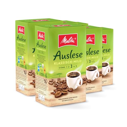 Melitta Auslese Klassisch-Mild Filter-Kaffee 6 x 500g, gemahlen, Pulver für Filterkaffeemaschinen, mittlere Röstung, geröstet in Deutschland, im Tray von Melitta