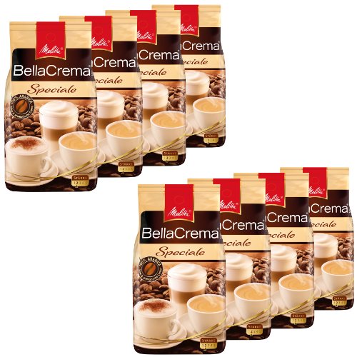 Melitta BellaCrema Speciale, ganze Bohne 8x 1000g (8000g) - mild und cremiger Kaffee von Melitta