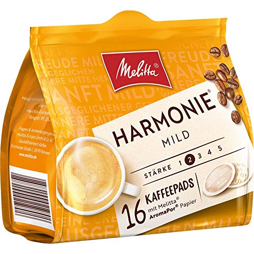 Melitta Harmonie Mild, 16 Gemahlener Röstkaffeepads, Stärke 2, 112g von Melitta