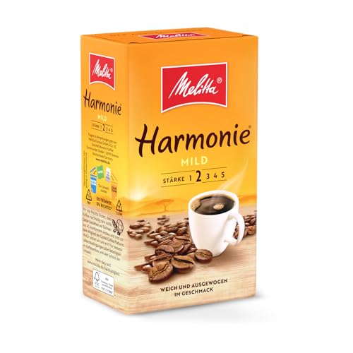 Melitta Harmonie Mild Filter-Kaffee 500g, gemahlen, Pulver für Filterkaffeemaschinen, milde Röstung, geröstet in Deutschland von Melitta