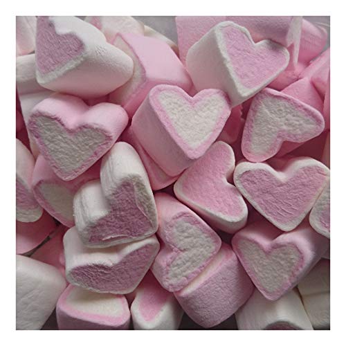 1kg marshmallow Herzen pink-weiss von Mellow Mellow