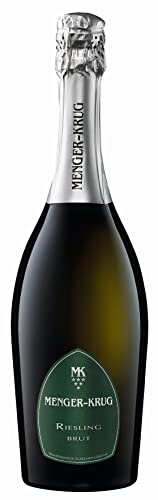 MENGER KRUG Riesling Sekt Brut (1 x 0,75 l) - Edler Manufaktur-Sekt aus Deutschland, Herstellung durch Traditionelle Flaschengärung, auf Champagner Niveau, Ausgewogen, feingliedrig und frisch von Menger-Krug