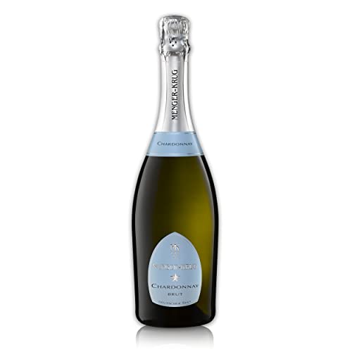 Menger-Krug Chardonnay Brut Deutscher Sekt (1 x 0,75 l) Exzellenter Sekt in Champagner-Qualität mit Herstellung in Deutschland aus deutschen Trauben - puristisch, modern und edel (Packung mit 6) von Menger-Krug