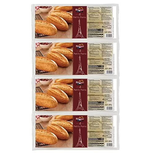 Menissez Petit Pains 4 Packungen mit je 4 Stück (4 x 300 g Packungen) teilweise gebacken von Menissez