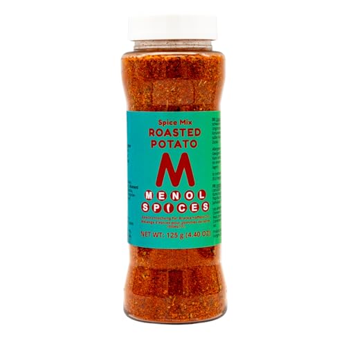 Menol Spices Backkartoffel Gewürzmischung, Würze 125g, -20% Salz, Natürliche Gewürz, Kartoffelgewürz, Bratkartoffelgewürz, Bratkartoffeln, Gewürze, Chipsgewürz, Pommes Gewürz, Ohne MSG von Menol Spices