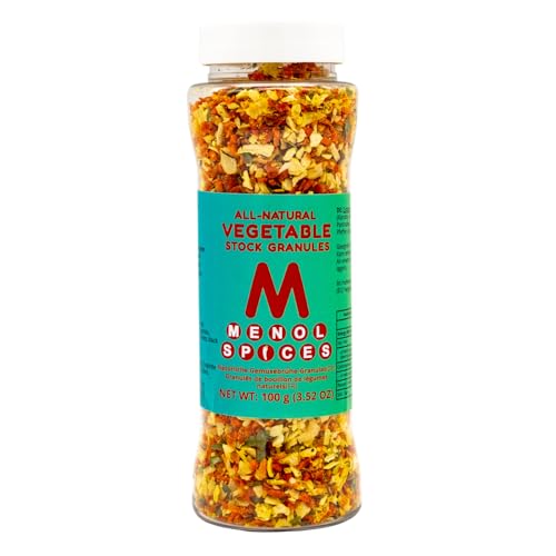 Menol Spices Gemüsebouillon - 100% natürlich - grob gemahlen - 100g in Streuerflasche - Gourmetqualität von Menol Spices