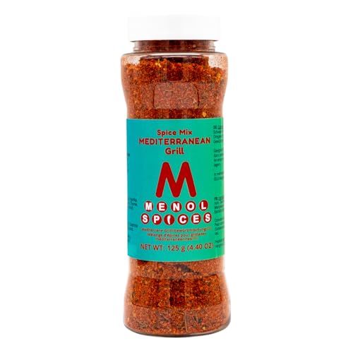 Menol Spices Mediterrane Grill-Gewürzmischung - 125g in Streuerflasche - Gourmetqualität von Menol Spices