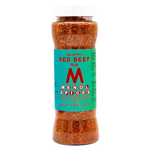 Menol Spices Red Rindfleisch BBQ Gewürz Rub 125g, -20% Salz, BBQ Rub, BBQ Gewürze, Grill gewürze, Barbecue Rub, Fleischgewürz, Steakgewürz, Gewürzsalz, Veganes Gewürz, Gourmet Gewürz, Ohne MNG von Menol Spices