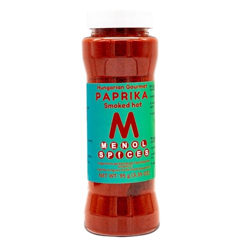 Menol Spices Scharfe geräucherte ungarische Gourmet-Paprika - 95g in Streuerflasche - Gourmetqualität von Menol Spices