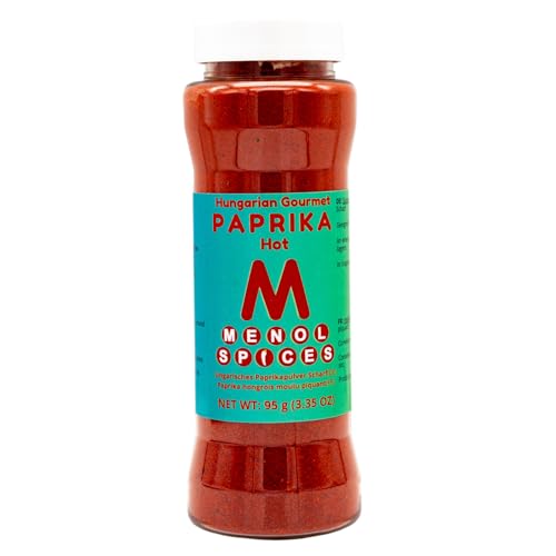 Menol Spices Scharfe ungarische Gourmet-Paprika - 95g in Streuerflasche - Gourmetqualität von Menol Spices