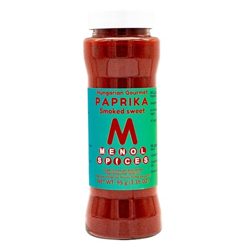 Menol Spices Süße geräucherte ungarische Gourmet-Paprika - 95g in Streuerflasche - Gourmetqualität von Menol Spices