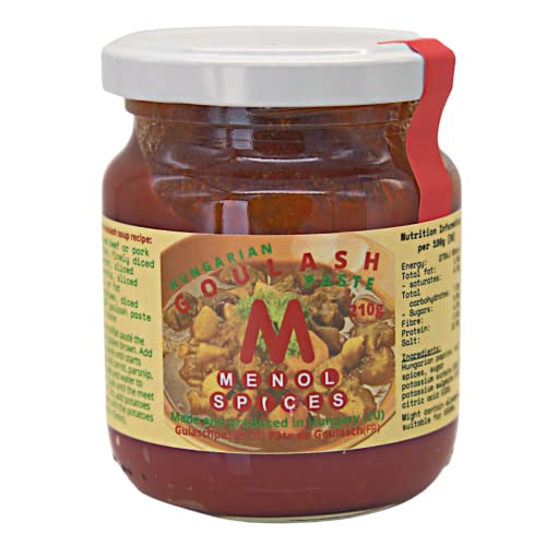 Menol Spices Authentische Ungarische Gulaschpaste (Süß 210g), Beste Würzpaste für Ungarischen Gulasch, Einfaches Rezept Inklusive, Ungarische spezialitäten, Gulaschpaste ungarisch von Menol Spices