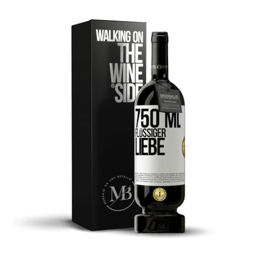 «750 ml flüssiger Liebe» Flaschenpost. Premium Rotwein Reserve 12 Monate MBS Martín Berasategui System + Gift Box. Etikett Weiß ANPASSBAR von Mensaje en una Botella