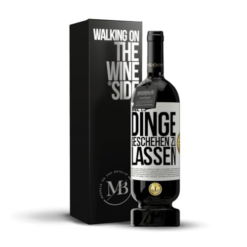 «Wage es Dinge geschehen zu lassen» Flaschenpost. Premium Rotwein Reserve 12 Monate MBS Martín Berasategui System + Gift Box. Etikett Weiß ANPASSBAR von Mensaje en una Botella