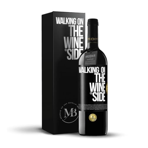 «Walking on the Wine Side» Flaschenpost. Premium Rotwein Reserve 12 Monate + Gift Box. Etikett Schwarz ANPASSBAR von Mensaje en una Botella