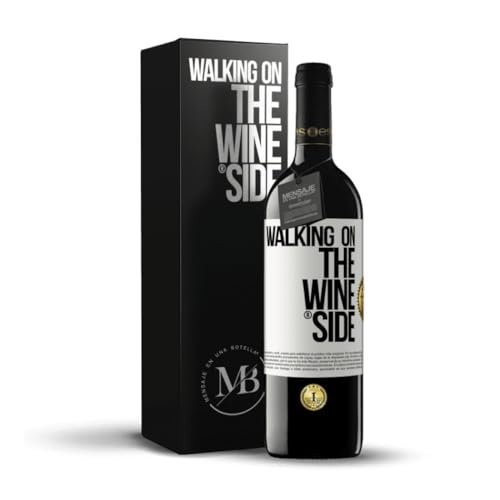 «Walking on the Wine Side» Flaschenpost. Premium Rotwein Reserve 12 Monate + Gift Box. Etikett Weiß ANPASSBAR von Mensaje en una Botella