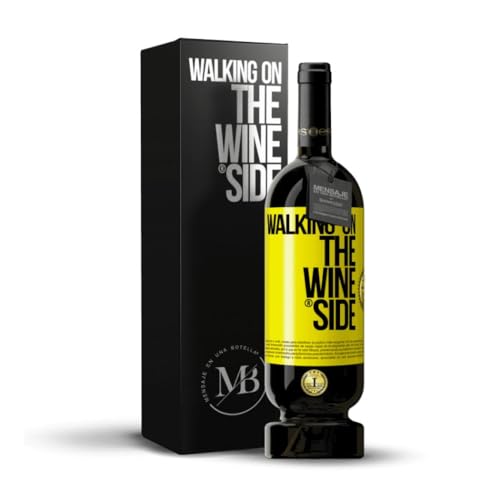 «Walking on the Wine Side» Flaschenpost. Premium Rotwein Reserve 12 Monate MBS Martín Berasategui System + Gift Box. Etikett Gelb ANPASSBAR von Mensaje en una Botella