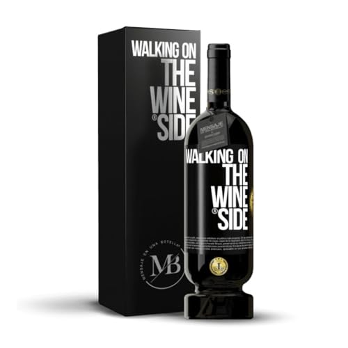 «Walking on the Wine Side» Flaschenpost. Premium Rotwein Reserve 12 Monate MBS Martín Berasategui System + Gift Box. Etikett Schwarz ANPASSBAR von Mensaje en una Botella