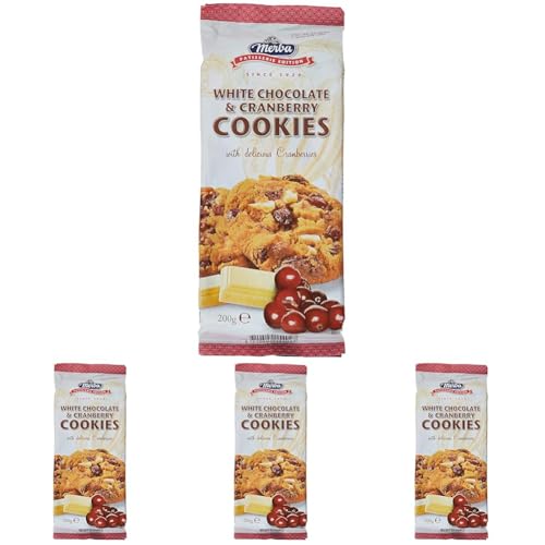 Merba Cookies, Cranberry White, 200g (Packung mit 4) von Merba