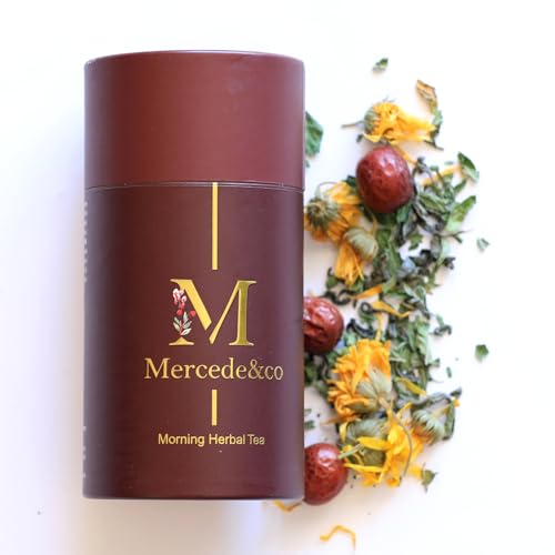 Mercede&co Morgentee Loser Tee mit Limette, getrockneter Minze, Rosenknospen und grünem Tee – Dein Premium-Tee Geschenkset für Detox mit erfrischenden Kräutern, Genuss und Wohlbefinden 70g von Mercede&Co