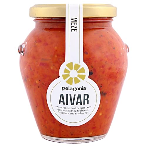 PELAGONIA - Aivar | Fruchtig würziger Dip aus gerösteter roter Paprika & Aubergine. Aivar ideal als Beilage zu Grill- und Reisgerichten sowie für Fleisch oder Brotaufstriche | Inhalt: 314g von Pelagonia