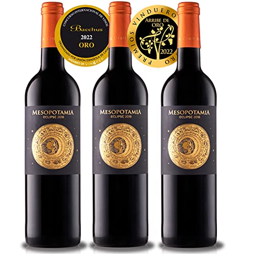 Rotwein Spanien trocken MESOPOTAMIA Eclipse 2018 (3 fls x 75 cl.) 10 Monate in 300-Liter-Fässern aus französischer Eiche Spanischer Rotwein Trocken Tempranillo von Mesopotamia