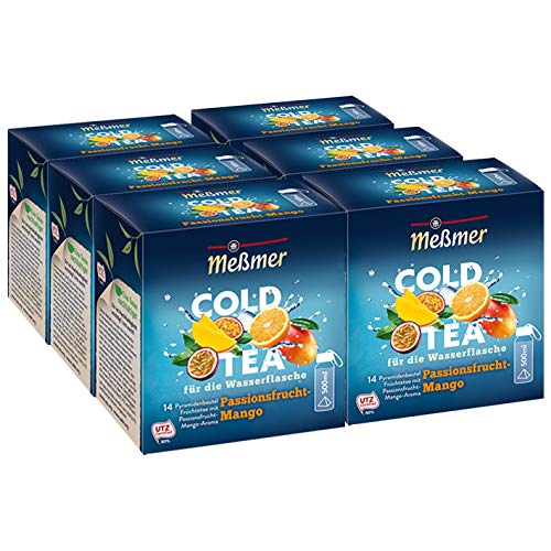 Me?mer Cold Tea Passionsfrucht-Mango, 14 Pyramidenbeutel, 6er Pack von Meßmer