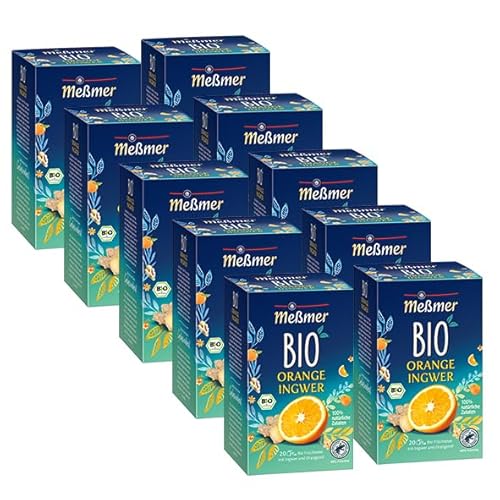 Meßmer Tee Bio Früchtetee Orange-Ingwer, 91 g, 10er Pack von Meßmer